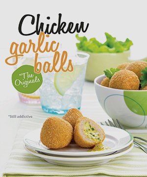 SPECIALISED GARLIC CHICKEN BALLS 1KG - Brentcorp Foodservice & Bulk Barn