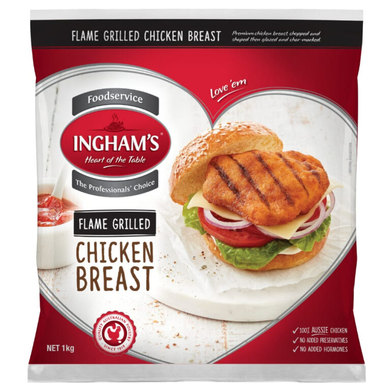 INGHAMS FLAME GRILL CHICKEN BREAST 1KG - Brentcorp Foodservice & Bulk Barn